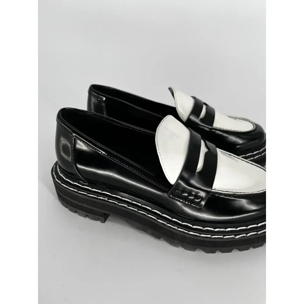 D'Amelio Prescia Patent Loafers black bright white - 5.5